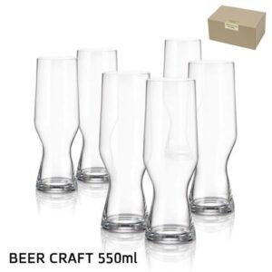 סט 6 כוסות בירה BEER CRAFT קריסטל בוהמיה 550 מ״ל