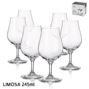 סט 6 גביעי רום LIMOSA בוהמיה קריסטל 245 מ״ל