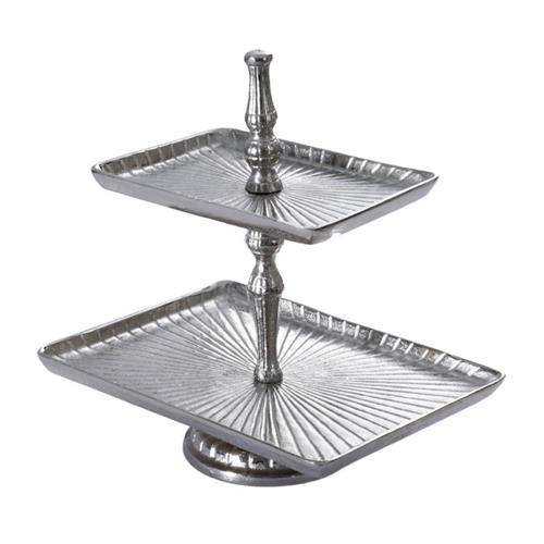 קברט מלבני 2 קומות פליז כסף 29×21×31 ס״מ