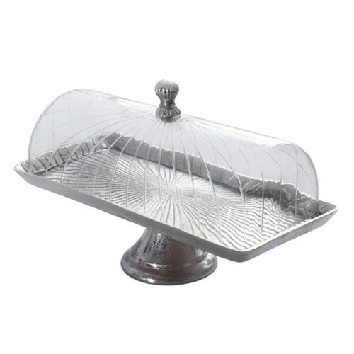 פעמון אינגליש קייק על רגל פליז כסף 37×18×24 ס״מ