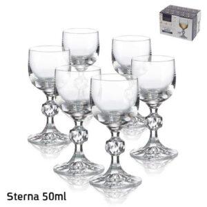סט 6 גביעי ליקר STERNA קריסטל בוהמיה 50 מ״ל