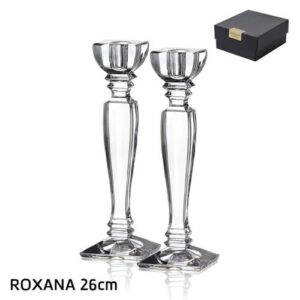 זוג פמוטים ROXANA קריסטל בוהמיה 26 ס״מ