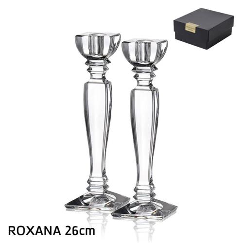 זוג פמוטים ROXANA קריסטל בוהמיה 26 ס״מ