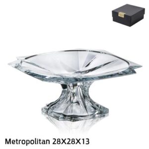 צלחת הגשה על רגל METROPOLITAN קריסטל בוהמיה 28×28×13 ס״מ