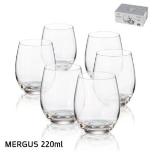 סט 6 כוסות ויסקי MERGUS קריסטל בוהמיה 220 מ״ל